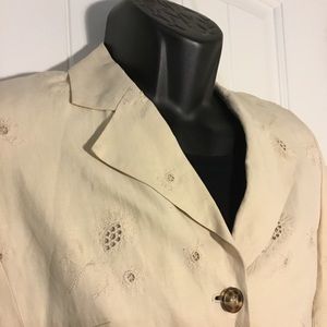 Jones New York Collection Blazer Silk Linen 6 P